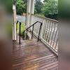 These flooring boards are completely worn away from years of traffic and weather damage.