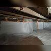 The CleanSpace Liner is sealed to the walls of the crawl space, allowing condensation to flow down the walls and onto the graded surface of the crawl space where it will flow to the SuperSump Sump Pump!