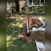 The trench is dug and ready for the discharge line to be set, making sure water will flow efficiently away from the home.