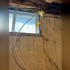 Here you can see where a crack had formed in the concrete wall, starting from the corner of this basement window.