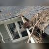 Sticks, pine cones, needles, and other large pieces of debris continue to clog the surrounding gutters.