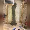 It may not look the prettiest, but it does get the job done! This Xypex system is a hydraulic-like cement that fills and seals the crack in Lien's basement wall. Plus, it helps ensure moisture won't have a chance to get back through