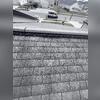The marked area shows where the roof's decking has sustained water damage. This section is beginning to cave in, which will allow water to seep into the attic and the interior of the home.
