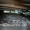 The damp crawl space before encapsulation.