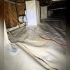 The blue logo represents the thick white liner and best vapor barrier. It will protect the crawl space from mold, moisture, and rodents.