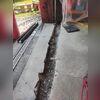 Here you can see where our crew carefully jackhammered a channel within the concrete for the TrenchDrain to properly fit into.