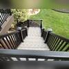 View going down the stairs after renovations.