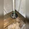 The drainage system complete and tied into the existing sump pump system.