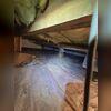 This thin, flimsy liner couldn't protect the crawl space from the earth's water vapor.