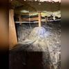 This crawl space had dirt on the vapor barrier, and hanging insulation, which are both indicative of water intrusion.