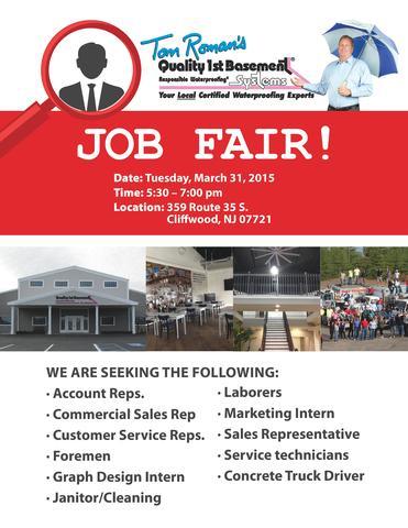 Job Fair at Quality 1st Basement Systems in Monmouth County - Image 1