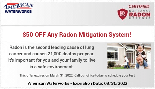 Call us today to get $50 OFF your Radon Mitigation System!